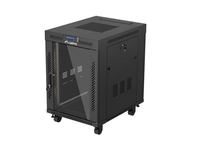 РЭКОВЫЙ ШКАФ 19" СВОБОДНОСТОЯЩИЙ 15U/600X800 (ПЛОСКАЯ УПАКОВКА) СО СТЕКЛЯННОЙ ДВЕРЦЕЙ LCD ЧЕРНЫЙ LANBERG V2