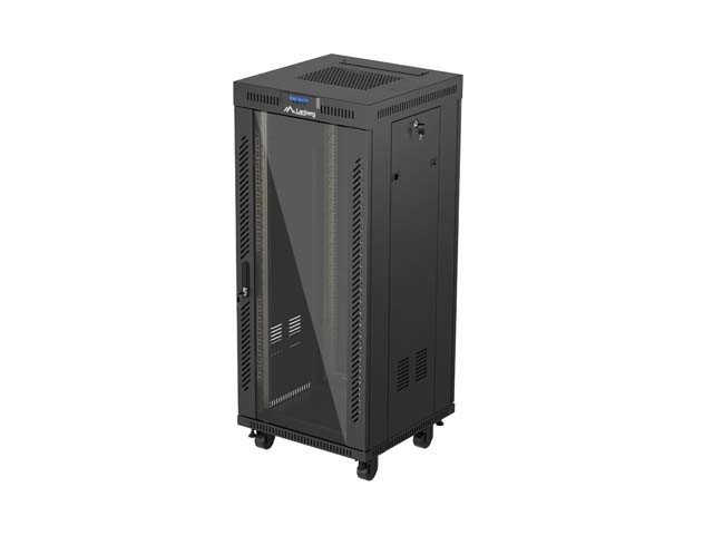 РЭКОВЫЙ ШКАФ 19" СВОБОДНОСТОЯЩИЙ 27U/600X600 (ПЛОСКАЯ УПАКОВКА) СО СТЕКЛЯННОЙ ДВЕРЦЕЙ LCD ЧЕРНЫЙ LANBERG V2