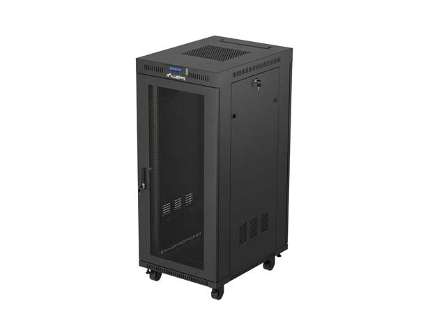 РЭКОВЫЙ ШКАФ 19" СВОБОДНОСТОЯЩИЙ 27U/600X800 (ПЛОСКАЯ УПАКОВКА) С СЕТЧАТОЙ ДВЕРЦЕЙ LCD ЧЕРНЫЙ LANBERG V2