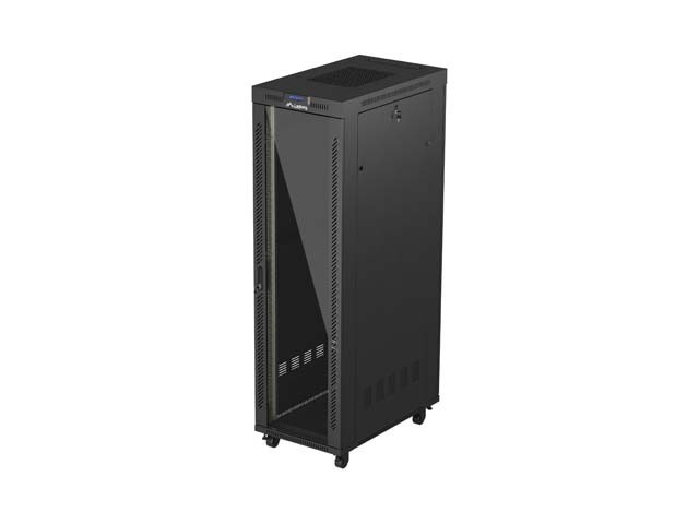 РЭКОВЫЙ ШКАФ 19" СВОБОДНОСТОЯЩИЙ 42U/600X1000 (ПЛОСКАЯ УПАКОВКА) СО СТЕКЛЯННОЙ ДВЕРЬЮ LCD ЧЕРНЫЙ LANBERG V2
