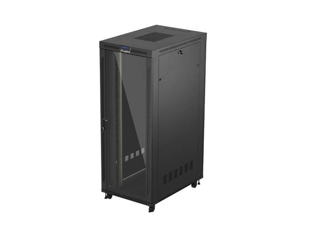 РЭКОВЫЙ ШКАФ 19" СВОБОДНОСТОЯЩИЙ 42U/800X1200 (ПЛОСКАЯ УПАКОВКА) СО СТЕКЛЯННОЙ ДВЕРЬЮ LCD ЧЕРНЫЙ LANBERG V2