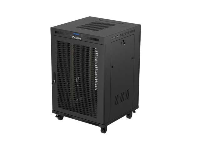 РЭКОВЫЙ ШКАФ 19" СВОБОДНОСТОЯЩИЙ 22U/800X800 (ПЛОСКАЯ УПАКОВКА) ЧЕРНЫЙ СО СТЕКЛЯННОЙ ДВЕРЬЮ LCD LANBERG V2