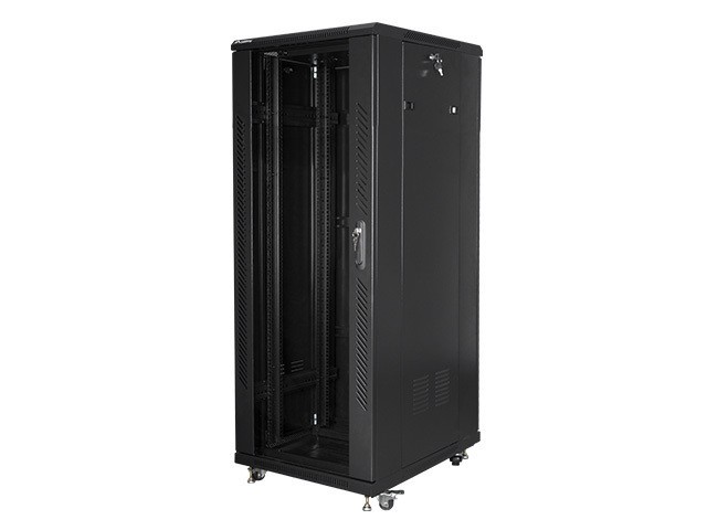 РЭКОВЫЙ ШКАФ 19" СВОБОДНОСТОЯЩИЙ 32U/600X800 СО СТЕКЛЯННОЙ ДВЕРЬЮ ЧЕРНЫЙ ЛАНБЕРГ (В СБОРЕ)