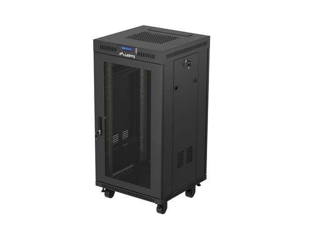 РЭКОВЫЙ ШКАФ 19" СВОБОДНОСТОЯЩИЙ 22U/600X600 (ПЛОСКАЯ УПАКОВКА) С СЕТЧАТОЙ ДВЕРЦЕЙ LCD ЧЕРНЫЙ LANBERG V2