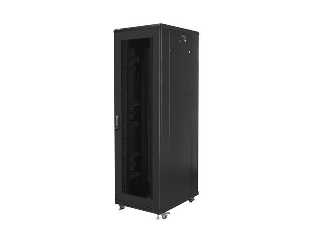 РЭКОВЫЙ ШКАФ 19" СВОБОДНОСТОЯЩИЙ 42U/800X800 С ПЕРФОРИРОВАННОЙ ДВЕРЬЮ ЧЕРНЫЙ ЛАНБЕРГ (В СБОРЕ)