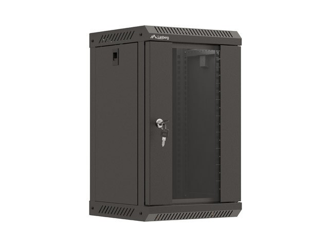 МОНТАЖНАЯ СТОЙКА 10" 9U 300X300 ЧЕРНАЯ СТЕКЛЯННАЯ ДВЕРЬ LANBERG (ПЛОСКАЯ УПАКОВКА)