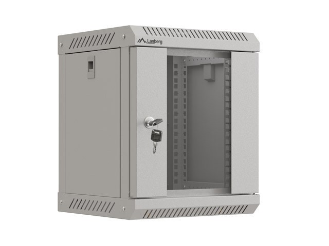 МОНТАЖНАЯ СТОЙКА 10" 6U 300X300 СЕРАЯ СТЕКЛЯННАЯ ДВЕРЬ LANBERG (ПЛОСКАЯ УПАКОВКА)