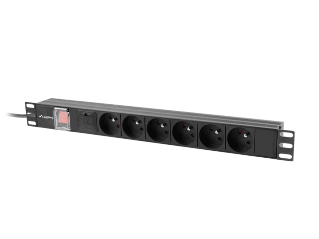 УДЛИНИТЕЛЬ ПИТАНИЯ PDU 19" LANBERG 1U 10A 6X 230V PL 2M BLACK C14