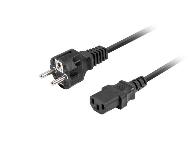 КАБЕЛЬ ПИТАНИЯ CEE 7/7->IEC 320 C13 2М VDE ПРЯМОЙ ЧЕРНЫЙ LANBERG