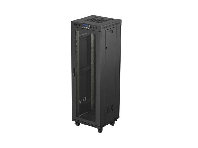 МОНТАЖНЫЙ ШКАФ В СТОЙКУ 19" 37U 600X600 ЧЕРНЫЙ LCD ПЕРФОРИРОВАННАЯ ДВЕРЬ LANBERG (ПЛОСКАЯ УПАКОВКА)