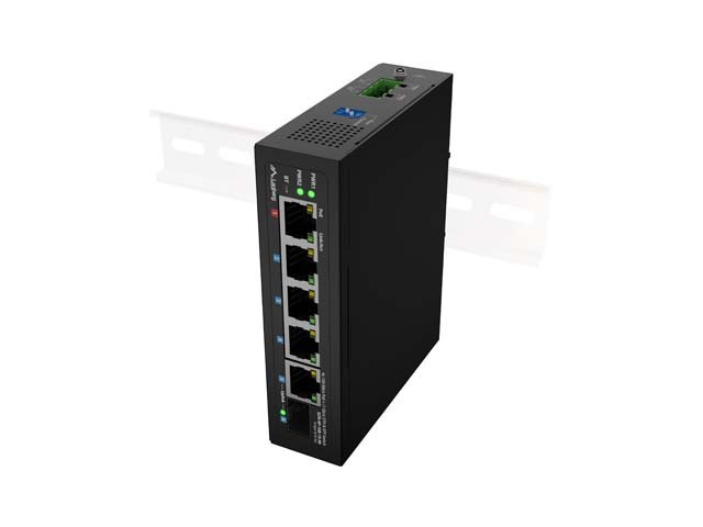 КОММУТАТОР LANBERG ILFE-4P-1GE-1S-90 LIGHT INDUSTRIAL POE 1XBT 3XAT SFP+ETH DIN FAST ETHERNET