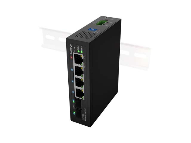 КОММУТАТОР LANBERG ILGE-4P-2S-90 LIGHT INDUSTRIAL POE 1XBT 3XAT 2XSFP DIN GIGABIT ETHERNET
