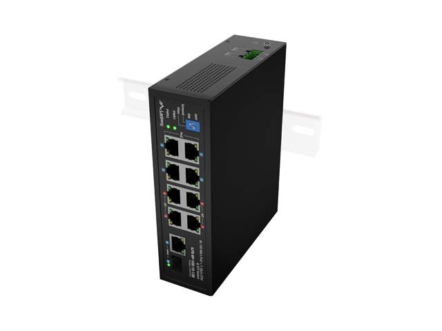 КОММУТАТОР LANBERG ILFE-8P-1GE-1S-120 LIGHT INDUSTRIAL POE 4XBT 4XAT SFP+ETH DIN FAST ETHERNET