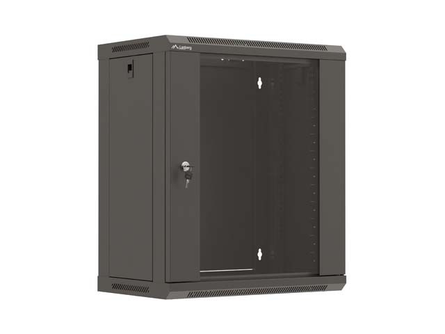 МОНТАЖНАЯ СТОЙКА 19" 12U 540X350 ЧЕРНАЯ СТЕКЛЯННАЯ ДВЕРЬ LANBERG (ПЛОСКАЯ УПАКОВКА)