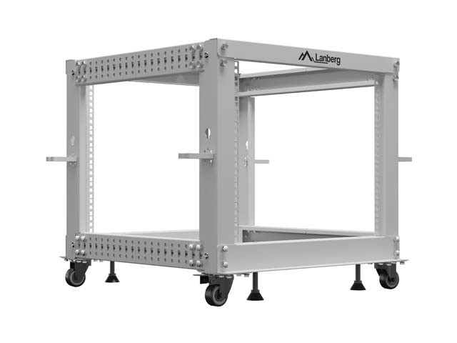 ОТКРЫТАЯ СТОЙКА 19" 9U 600X600-1100 РЕГУЛИРУЕМАЯ СЕРАЯ LANBERG