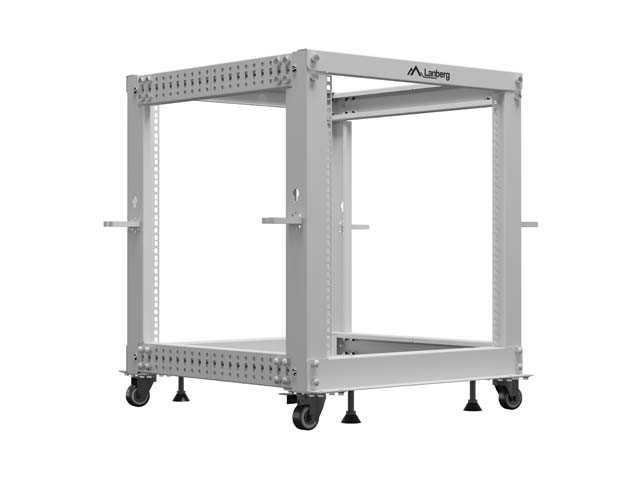 ОТКРЫТАЯ СТОЙКА 19" 12U 600X600-1100 РЕГУЛИРУЕМАЯ СЕРАЯ LANBERG